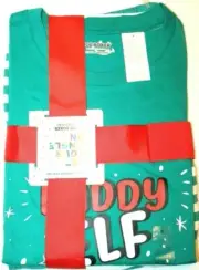 Joe Boxer Christmas Holiday Daddy Elf Men's 2-Pc Pajama Set Green/Striped