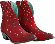 NWB~CORRAL LADIES RED STUDDED ANKLE BOOTS-SIZE 7.5-STYLE# F1247