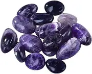 Tumbled Polished Natural Amethyst Crystals Stones, Healing Stones Quartz Bulk for Wicca, Healing Energy, Witchcraft Supplies,0.8~1.0in/2.2lb