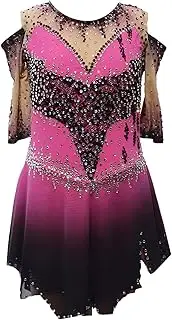 [Zagitova] Figure Skating Dress for Girls Gradient Women Open back Competition Dance Outfits with Shiny Rhinestone