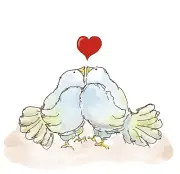 Anniversary card: Turtle Doves