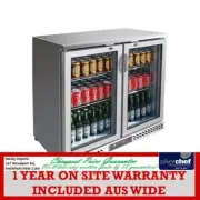 FED COMMERCIAL TWO DOOR SS STAINLESS STEEL DRINK COOLER CHILLER FRIDGE SC248SG