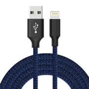 Catzon 1M 2M 3M Several Packs WH iPhone Cable Phone Charger Nylon Braided Fast Charger Cable USB Cord -Black Blue