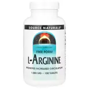 Source Naturals, L-Arginine, Free Form, 1,000 mg, 100 Tablets
