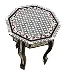Mother of Pearl Moroccan Side Corner Coffee end table for living room Octagonal