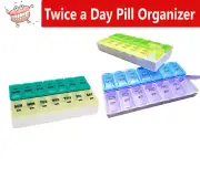 Twice a Day Pill Organizer - Sunday Through Saturday Container Vitamins A.M PM