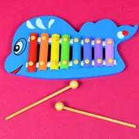 在飛比找蝦皮購物優惠-木製經典桌遊益智玩具 兒童八音階鐵琴 木琴八音琴手敲琴 鯨魚