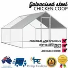 Large Metal Run Chicken Coop Rabbit Hutch Cage Metal House Ferret Chook House AU
