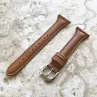 Brown Slim Band Strap for Fitbit Versa 3 4 Sense 2 - Elegant Soft Leather