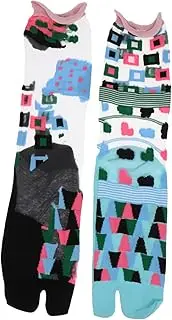 [WRITWAA] Breathable Two-toed Flops Socks for Girls Lightweight Toe Socks Simple Style Design
