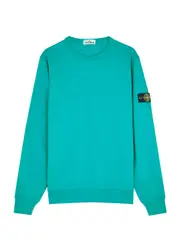Stone Island Kids Logo Cotton Sweatshirt (14 Years) - Teal - 14YR (14 Years) 14YR (14 years)