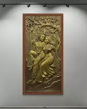 Radha Krishna Wall Mural, 3D Radha Krishna Wall painting, 3D Mural Art