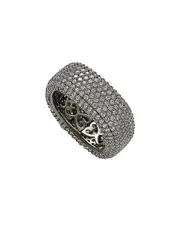 Suzy Levian Silver CZ Square Micro Pave Eternity Ring