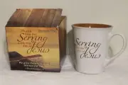 Mug 1st Thessalonians 1:2 orginal box serving with joy of Jesus CTA Bible Verse