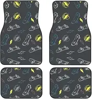 Car Floor Mats Set - Waterproof, and Stylish - Protect Your Car Floor Damage - Universal Fit Graffiti Skateboard