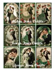 (9) St. Patricks Day Couples Collage~Card Toppers or Pocket Pen Pal Swaps~#303N