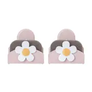 2x Florganic Wall Mounted Suction Holder w/ Silicone Sponge Cleaning Set PNK/GRY
