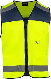[Sicalobo] High Visibility Vest with 3 Pockets Zipper for Men,Construction Vest with Reflective Strips,Hi Vis ANSI Class 2