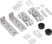 Sliding Door Track 304 Stainless Steel Mute 2 Holes Sturdy Sliding Door Roller for Home Office Kitchens Wardrobes Stainless Steel 70x17mm 473g