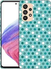 [SuzaCase] Back Case for Samsung Galaxy A23 5G / 4G - Stylish Polka Dots Teal Design Printed Cute, Sleek Durable Hardshell Protective Designer Phone Case/Cover for Samsung A23 5G / 4G