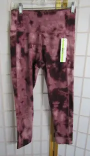 NWT Nicole Miller Sport Burgundy Poly/Spandex Yoga Legging Workout Pants Size L