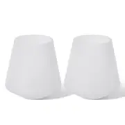 2PK E Style Cassidy Glass Flower Vase Centerpiece Indoor Home Decor 20cm White