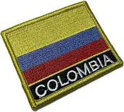 [BR44] BP0049NV01 Colombia Country Flag Embroidered Patch Gold Border Uniform Kart Kimono, Hook Fasteners Attach to Tactical Hats and Gears