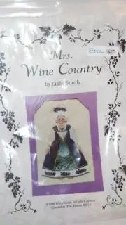 LIBBY STURDY Wine Country Mrs. Wine Country Canvas, Instructions, Some Floss