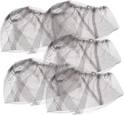 Happyyami Mosquito Hat Netting 5pcs Outdoor Bug Netting Fishing Camping Hiking Full Protection for Jungle Grey