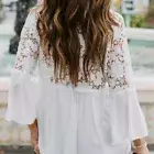 2X New Plus Size Boho White Lace Cottage Core Peasant Folk Top Blouse Womens XXL