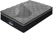 Giselle Bedding Single Mattress Bed Mattresses Bamboo Foam 34cm Thickness, with 5-Zone Pocket Spring System and Breathable Euro Top, 5Yrs Warranty, Medium Firm, Blackwith Vacuum Packed