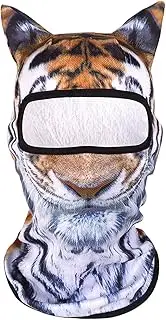 Animal Ski Masks, Face Masks, Lightweight 3D Breathable Animal Face Protection with Ears, Ski Face Clothing, for Friends, Family, Neighbors