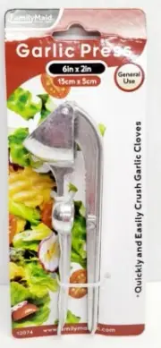 Garlic Press Crush Smash Cloves Indoor Outdoor Barbecue Kitchen Quick Easy New