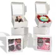 100 Pack Bakery Boxes 4x4x2 Inches Cookies Boxes Mini Bundt Cake Boxes Pie Bo...
