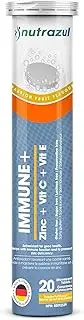 nutrazul Immune+ Effervescent Tablets- Passion Fruit 20’s | Gluten Free, Lactose Free, Sugar Free & Preservative Free | Maintains Immune Function, Healthy Skin, Bones, Cartilage, Teeth & Gums