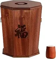 Household Kitchen Rice Bucket, Large Capacity Rice Bucket, Solid Wood, 5-15kg/176-529oz, Suitable For Storing Rice, Flour, Snacks(15kg/529oz)