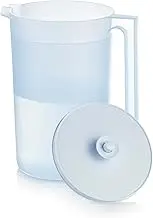 Tupperware Brand Impressions Classic Sheer Pitcher with Lid, Icelandic Mist - 1 Gallon - Dishwasher Safe & BPA Free - Mess-Free, Reusable Plastic Pitcher - Extra Large Capacity