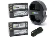 Wasabi Power Battery (2-Pack) and Dual USB Charger for Nikon EN-EL3e and Nikon D50, D70, D70s, D80, D90, D100, D200, D300, D300S, D700