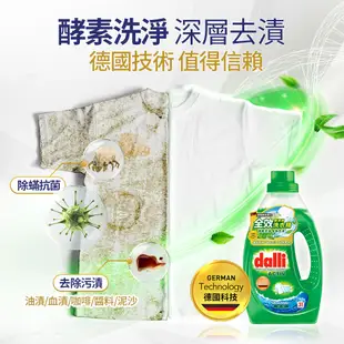 【Dalli德國達麗】洗淨抗菌組-全效去漬超濃縮酵素洗衣精1.1L*2+多功能香氛洗衣抗菌液1L*2