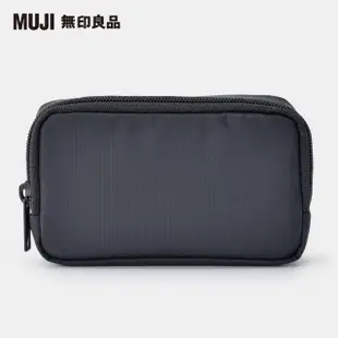 【MUJI 無印良品】尼龍薄型化妝包/黑.約9x14x3.5cm