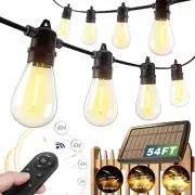 54(48+6) FT Solar String Lights Outdoor Waterproof with USB Port & Remote Contro