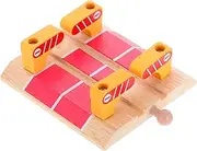 Play Train Station Set Wooden Tracks Station Model Bumpers for Boys and Girls