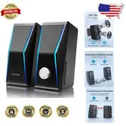 Dynamic RGB Bluetooth 5.0 HiFi Computer Speakers with Deep Bass - USB Powered