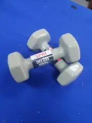 4LB Grey Neoprene Hex Dumbbell Hand Weights, Set of 2 - Strength Training