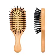 Mini Hair Brush,Natural Wooden Massager Brush Small Travel shower Detangling ...