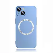 Magsafe Plating Slim Magnetic Case Camera Cover - For Apple iPhone 14 Plus (Blue)