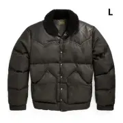 24Fw Rrl Shearing Collar Leather Yoke Jacket Down L _#rr533