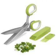 Herb Scissors with 5 Blades and Cover Kitchen 5 Stainless Steel Blade Herb Cutti