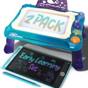 JoyX 2-Pack Magnetic Drawing Board & LCD Tablet for Kids - Joy-Doodle & Portable