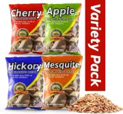 Wood Chips for Smoking Variety Pack, 2 Lbs Each, Apple, Mesquite, Hickory & Cher